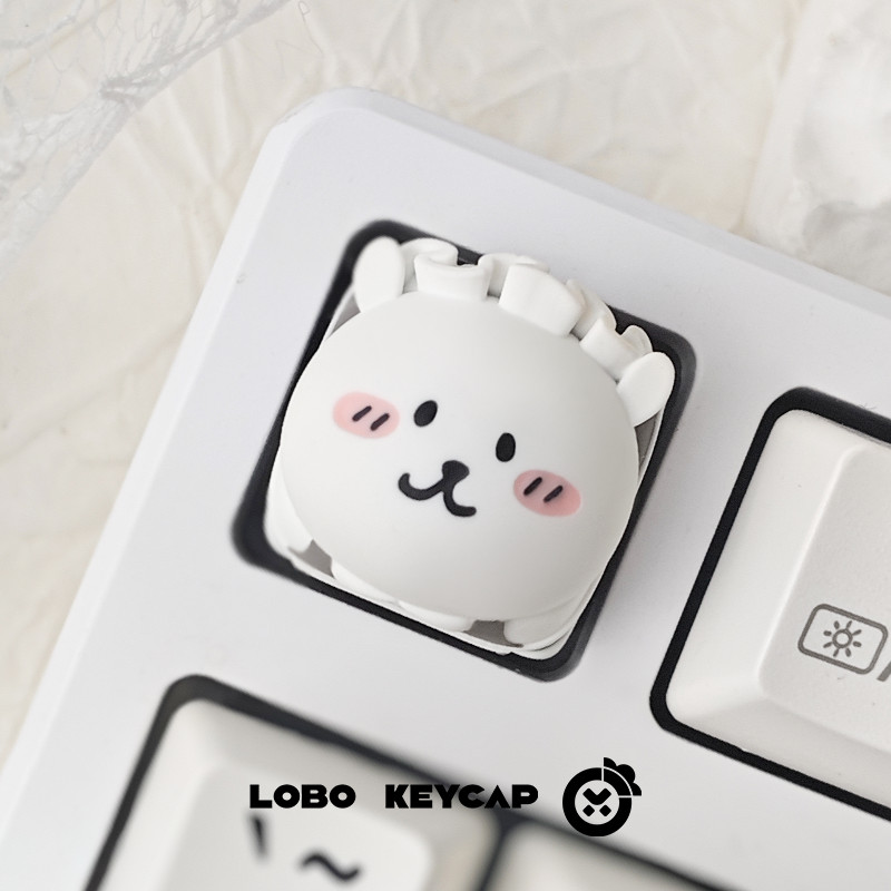 keycap ใส คีย์แคปใส Self-Deprecating Bear Maid Snowman Pudding น่ารักการ์ตูน Keycap ที่ไม่ซ้ํากันสอง