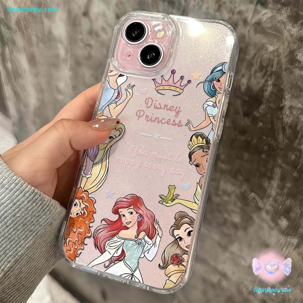 เคสสำหรับไอโฟน16 ของมาใหม่ การ์ตูนเจ้าหญิง สวยงาม เคสใสนิ่มแวววาว For IPhone17 16 15 14 11 12 13Pro Max 6/7/8 Plus XR XS