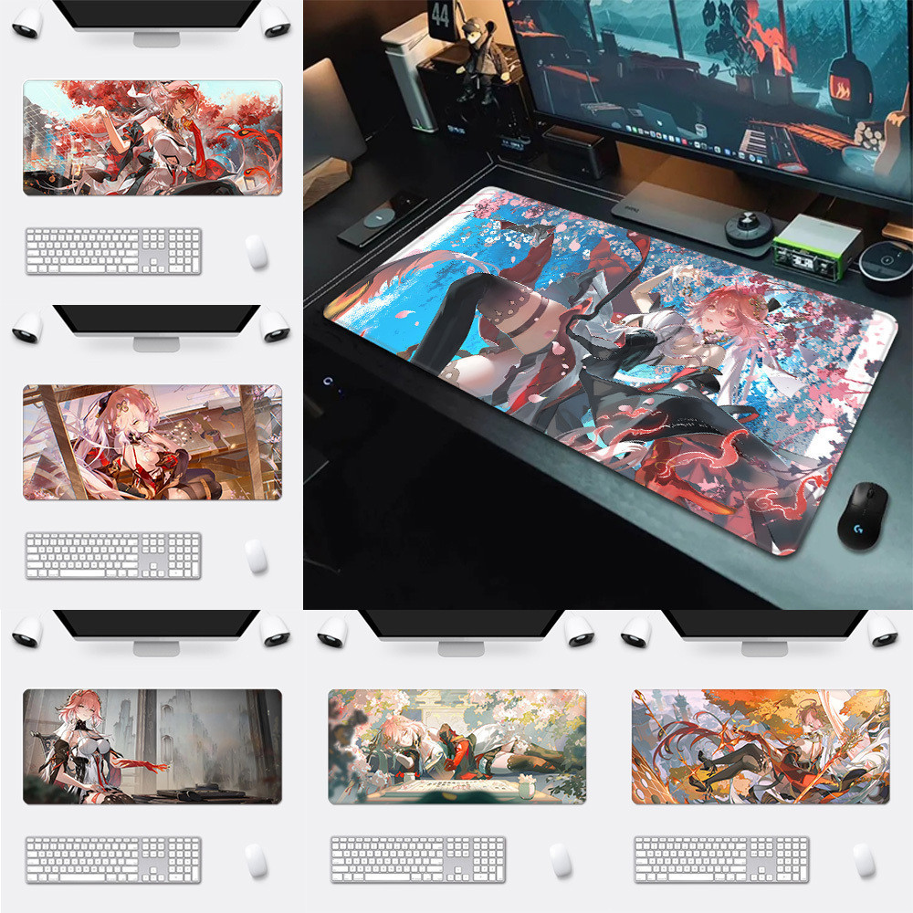 Changli Wuthering Waves Mousepad HD การพิมพ์คอมพิวเตอร์ Gamers ล็อคขอบแผ่นรองเมาส์กันลื่น XXL90x40 ซม.แป้นพิมพ์ PC โต๊ะ Pad-HH8