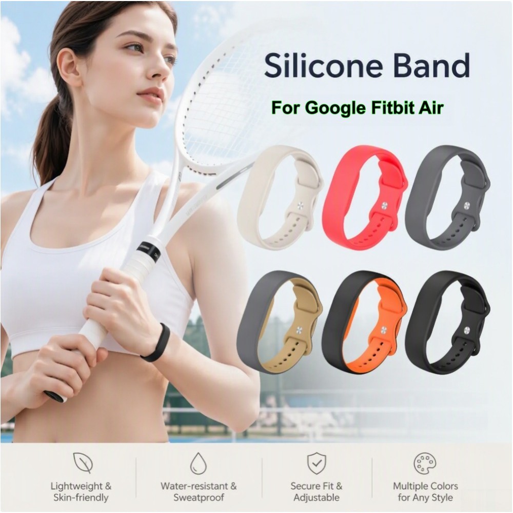 สําหรับ Fitbit Air Band คุณภาพสูงทนทาน Dual สีซิลิโคน Watchband เปลี่ยนสายรัดข้อมือสําหรับ Google Fitbit Air สมาร์ทสร้อยข้อมืออุปกรณ์เสริม