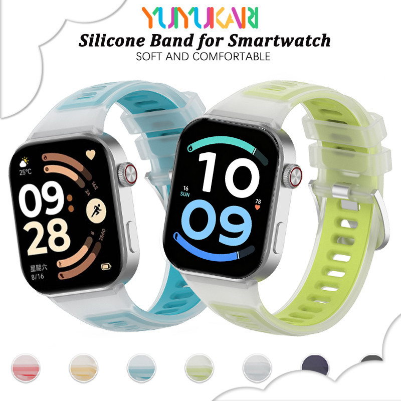 สายรัดซิลิโคนใสสำหรับนาฬิกา for Redmi Watch 6 Active/Lite/ 6 5 4 สายรัดข้อมือยางกีฬาอ่อนสำหรับ for Mi Band 10 9 8 Pro