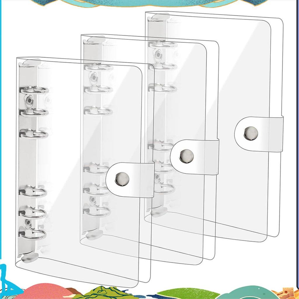 3 แพ็ค A6 โปร่งใส PVC นุ่ม 6 แหวน Binder ฝาครอบ Clear Binder โน้ตบุ๊ค A6 Binder สําหรับเติมโน้ตบุ๊คต