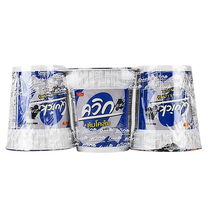 ไวไวควิกบะหมี่กึ่งสำเร็จรูปคัพรสต้มโคล้ง 60กรัม แพค 3 Wai Wai Quick Tom Klong 60g X3 [หมายเลขบาร์โค้ด 8850100121127 ]