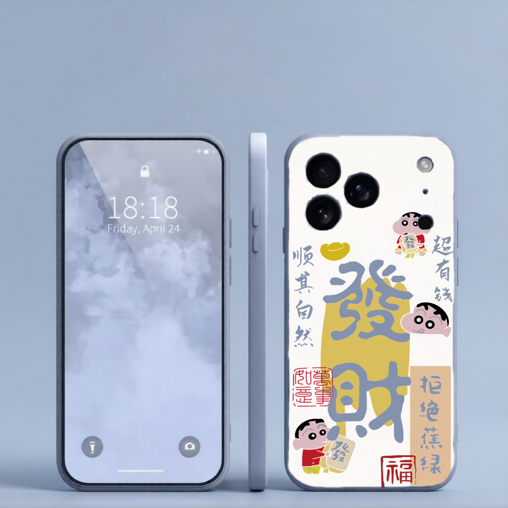 Ins FortuneสีขาวCrayon Shin-Chanเคสโทรศัพท์เหมาะสําหรับOPPO Reno 16Pro 15Pro 15 14 13Pro 13 11Pro 10