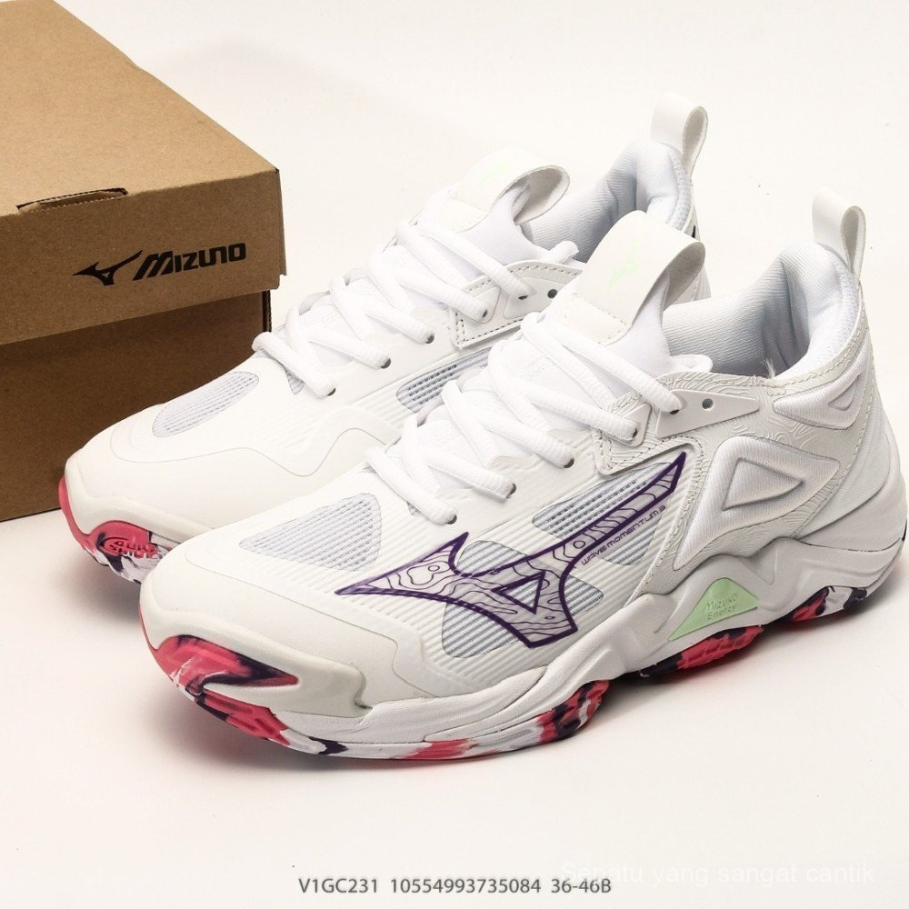 Mizuno Wave Momentum 3 รองเท้าวอลเลย์บอล รองเท้าฝึกซ้อม ระบายอากาศ รองเท้าแบดมินตันกีฬา unisex รองเท
