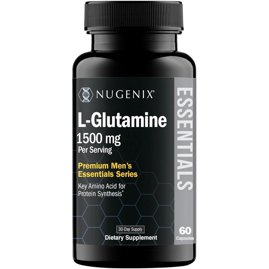 Nugenix Essentials L-Glutamine 1500มก. กรดอะมิโนจากพืช 100% โปรตีนสังเคราะห์ รองรับฟังก์ชั่นเซลล์ 60