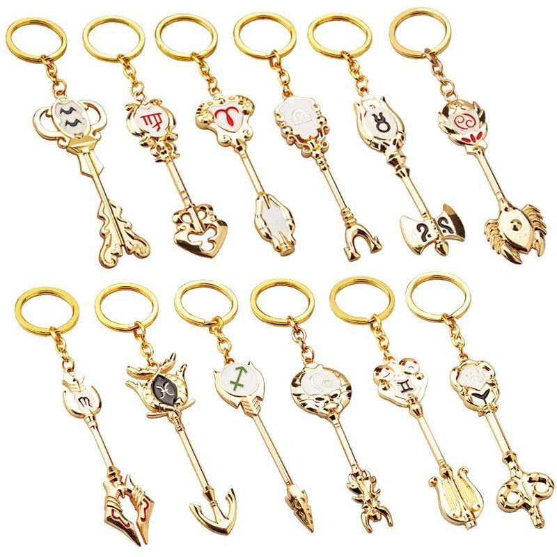 Fairy Tail Anime สินค้า Lucy Constellation Zodiac Star Fairy พวงกุญแจความงาม Golden ที่ไม่ซ้ํากันมูล