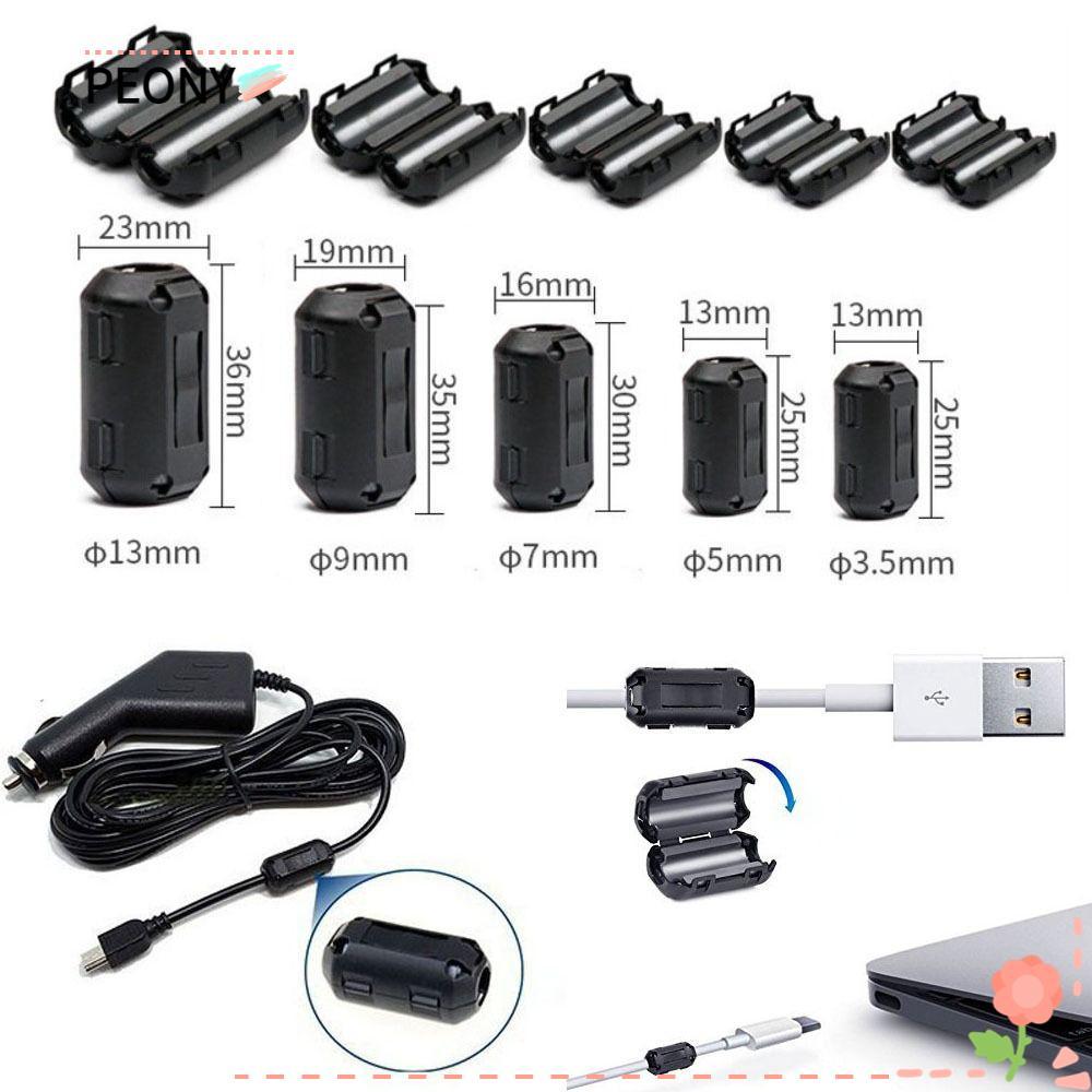 PEONYPAVILION แหวน Core Ferrite ลูกปัด Clamp, ป้องกันการรบกวน Snap ประเภท Choke Coil EMI RFI Noise, 