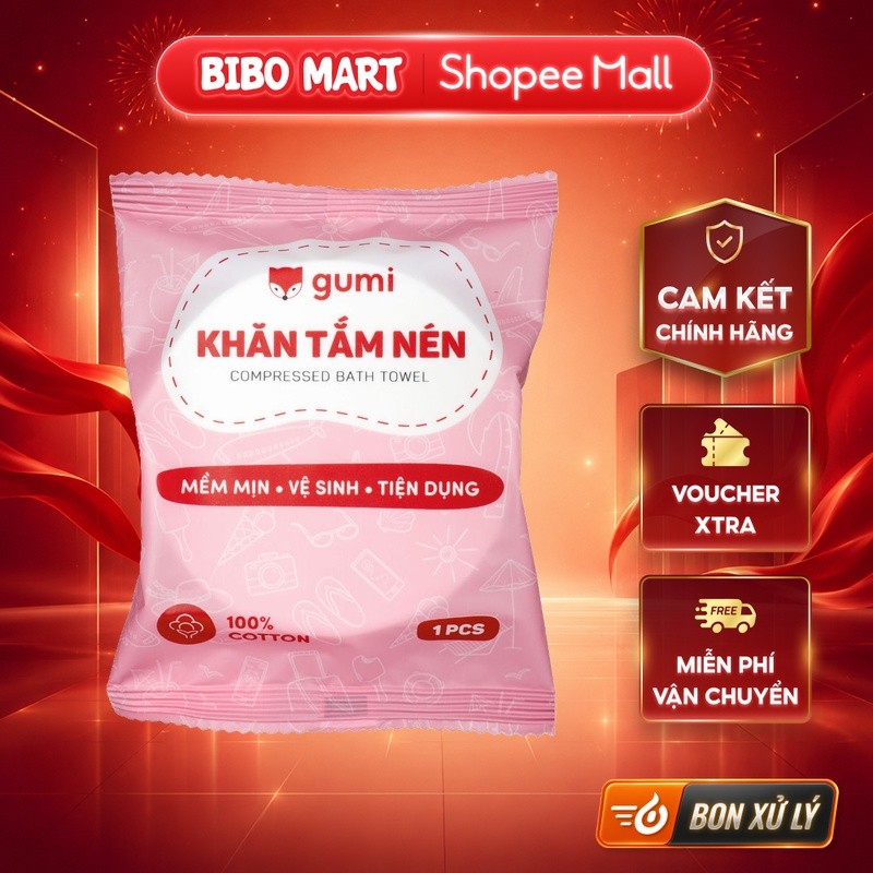 [MALL] ผ้าเช็ดตัวอัด Gumi - BM001.1