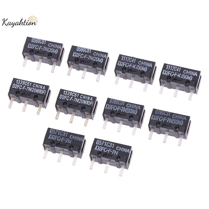 Kayaktion 2 ชิ้นเมาส์ไมโครสวิตช์ D2FC-F-7N 10M 20M ของ D2FC-F-K(50M) -RZ D2F-01 D2F-01F-L D2F-F-F-3L