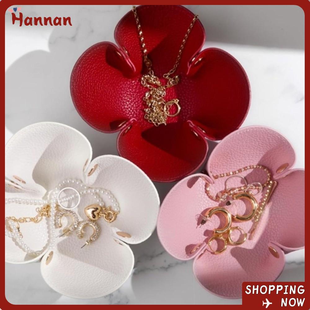 HANAN ถาด Valet, ถาดเครื่องประดับสีทึบพับได้, ที่วาง Valet ข้างเตียงลายดอกไม้ลายดอกไม้, นาฬิกา, ต่าง