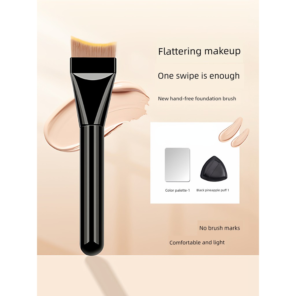 แปรงรองพื้น แปรงแต่งหน้า Crescent Foundation Brush Arc Flat Head Foundation Makeup Brush Liquid Foun