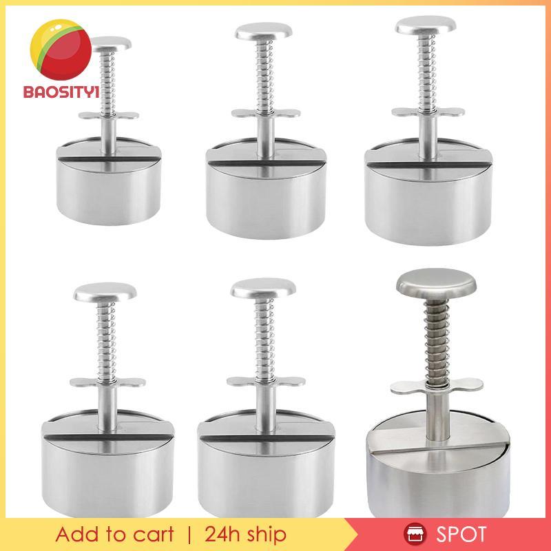 [Baosity1] Burger Press เครื่องทําเบอร์เกอร์ชีสเนื้อกลมสแตนเลส เส้นผ่านศูนย์กลางภายนอก 8 ซม.