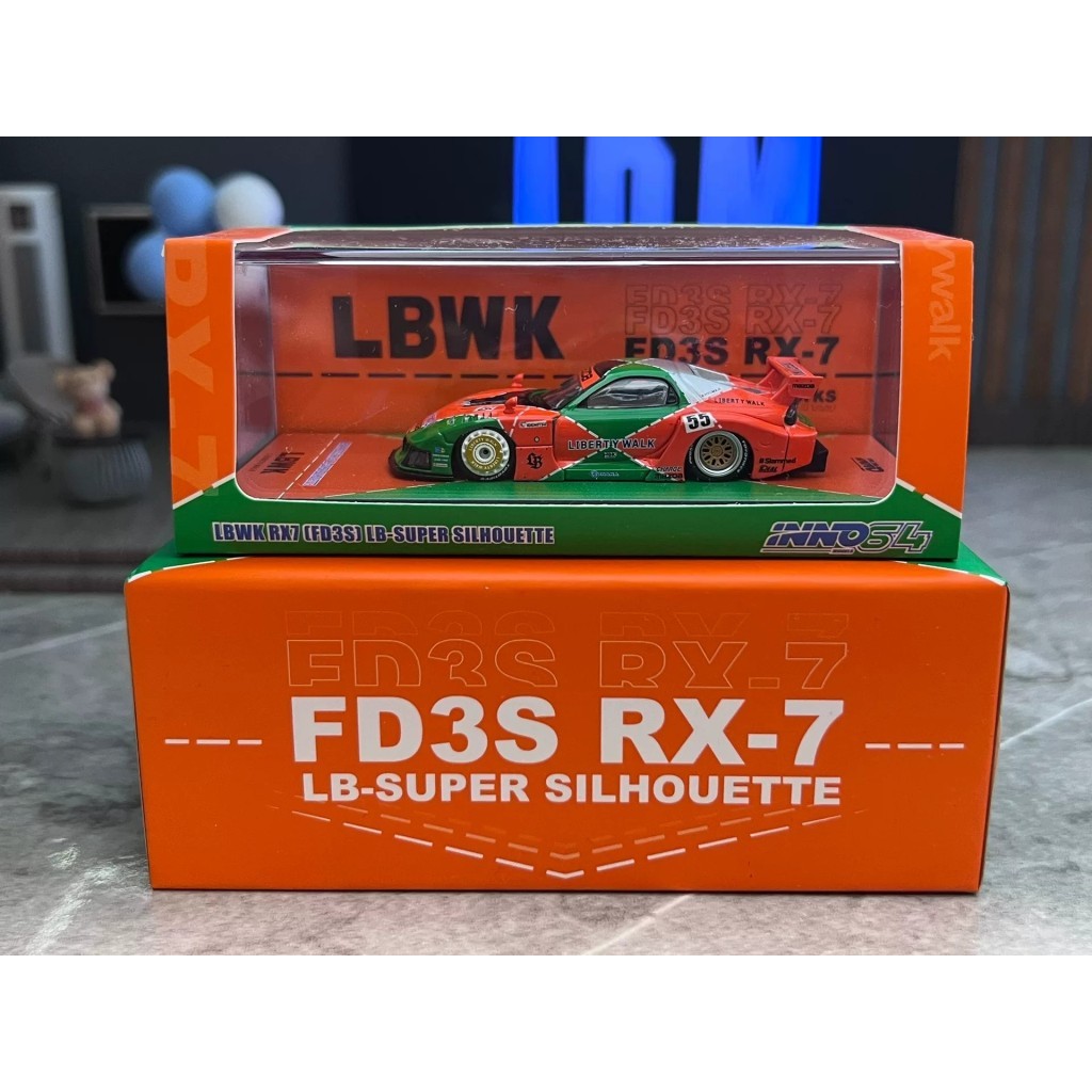 พร้อมสต็อก จัดส่งทันที INNO โลหะผสม 1: 64 Mazda RX7 FD3S นิทรรศการมาเลเซีย Limited การจับคู่สีแกะบรร