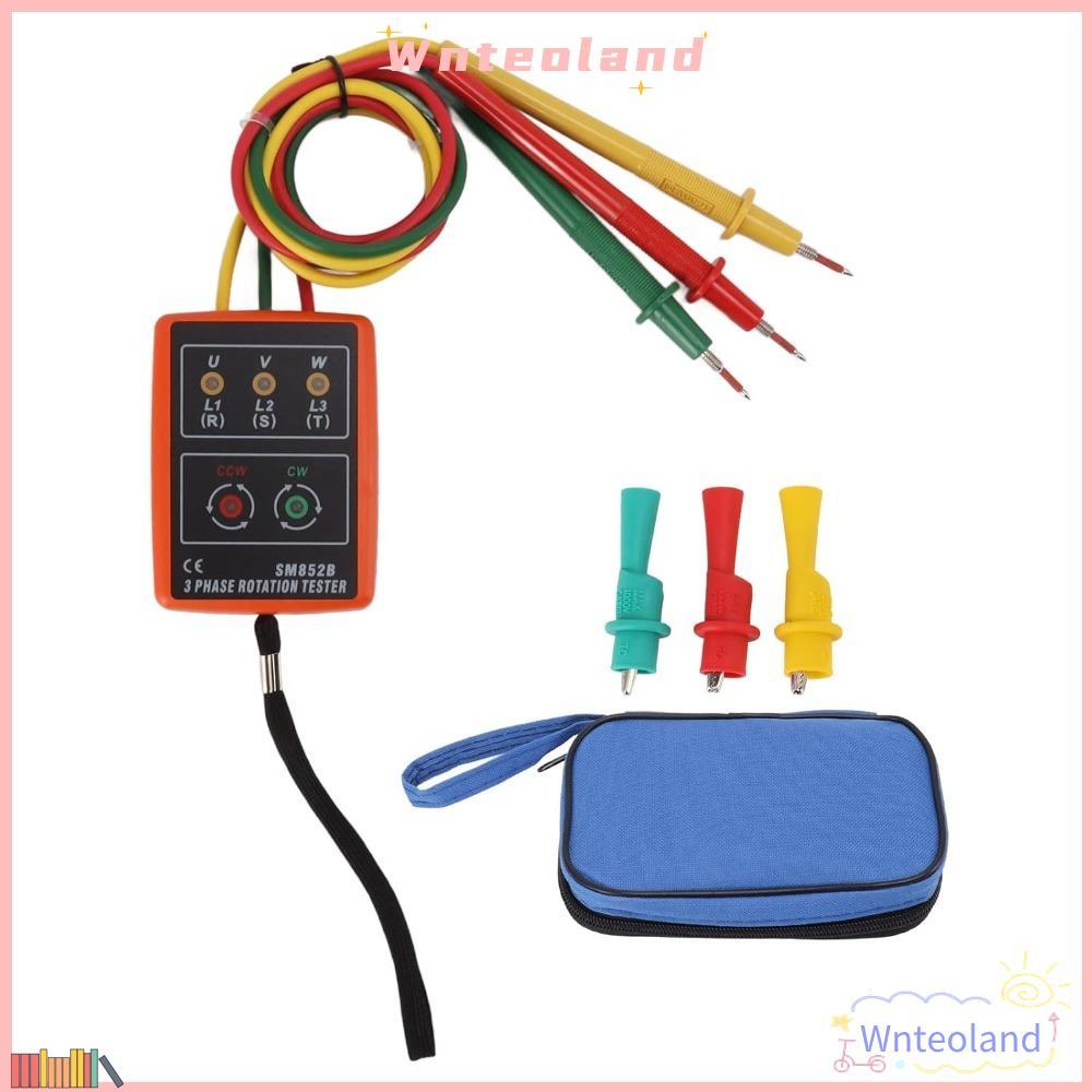 WNTEOLAND เครื่องวัดลําดับเฟส, Buzzer 20Hz-400Hz เครื่องทดสอบการหมุนเฟส, Professional 60V-600V AC แบ
