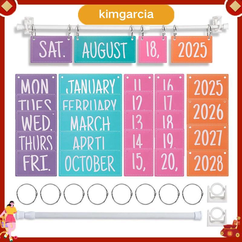 kimgarcia Rainbow Flip Calendar Bulletin Board Set with Holder, Adjustable Calendar Stand 54 รวมการ์