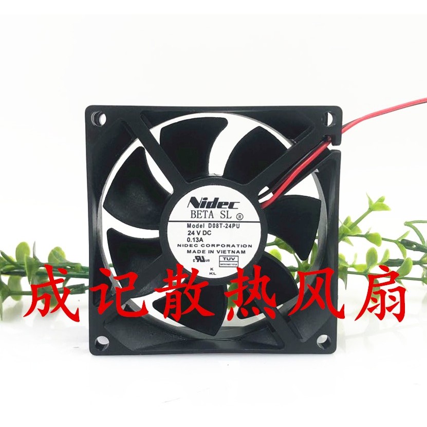 NIDEC NIDEC D08T-24PU 035 24V 0.13 A 8025 8CM 2-Line พัดลมอินเวอร์เตอร์