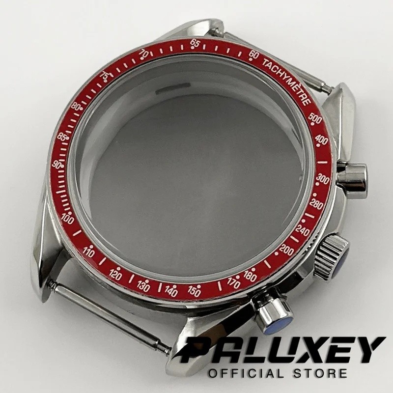 PALUXEY VK63 40mm Speedmaster กรณีนาฬิกาผู้ชายโลหะ Sapphire Glass นาฬิกาอุปกรณ์เสริมนาฬิกาอะไหล่ Fit