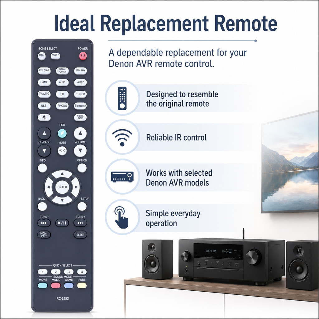 รีโมทคอนโทรลใหม่สําหรับ Denon RC-1239 RC-1228 RC-1253 AVR-X4800H AVR-X8500H AVR-X2800H AVR-S970H AV 