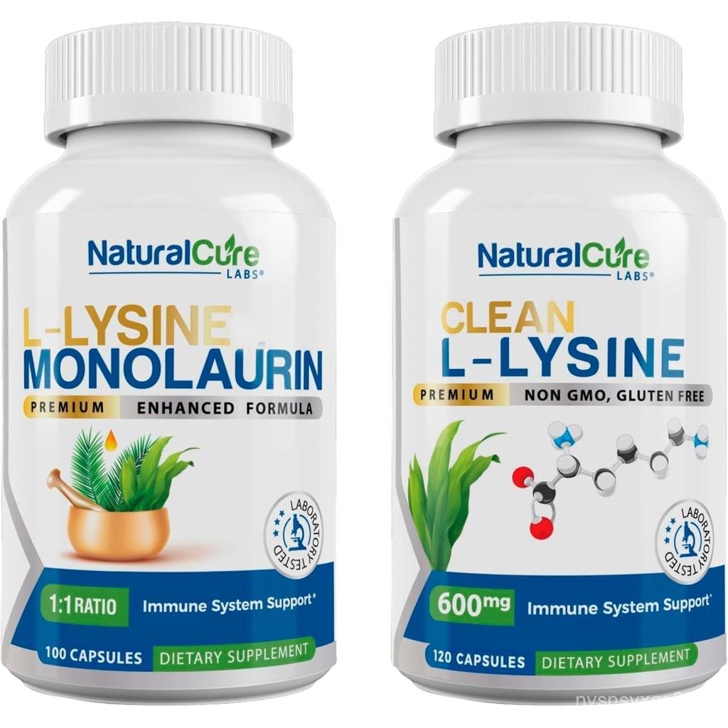 Natural Cure Labs Bundle: L-Lysine พร้อม Monolaurin + Clean L-Lysine