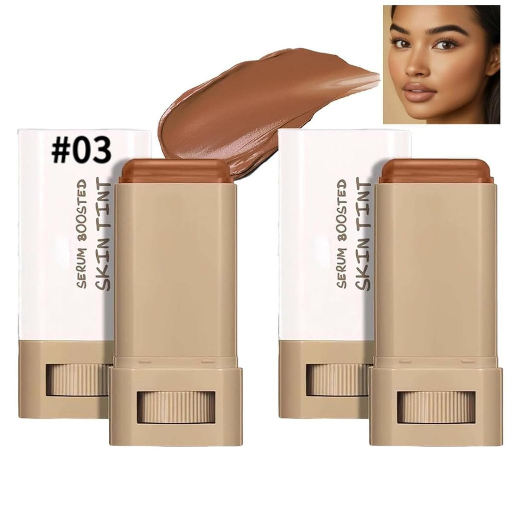 2 ชิ้น Foundation Stick Beauty Balm Serum Boosted Skin Tint, 2025 ใหม่แต่งหน้า Tint, Portabl Moistur