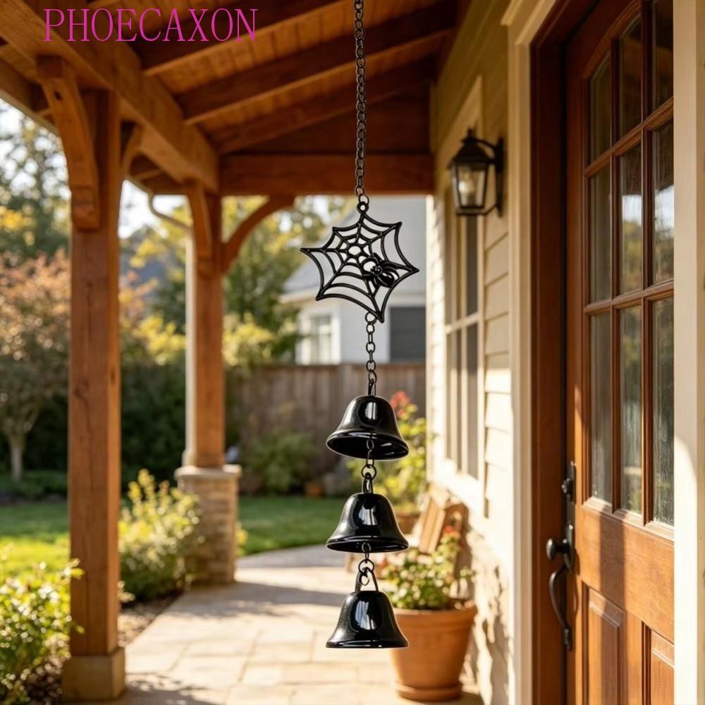 PHOECAXON Spider Web Wind Chime, Spooky Gothic Halloween Wind Chime, Creative กันน้ํา Retro Fade ทน 