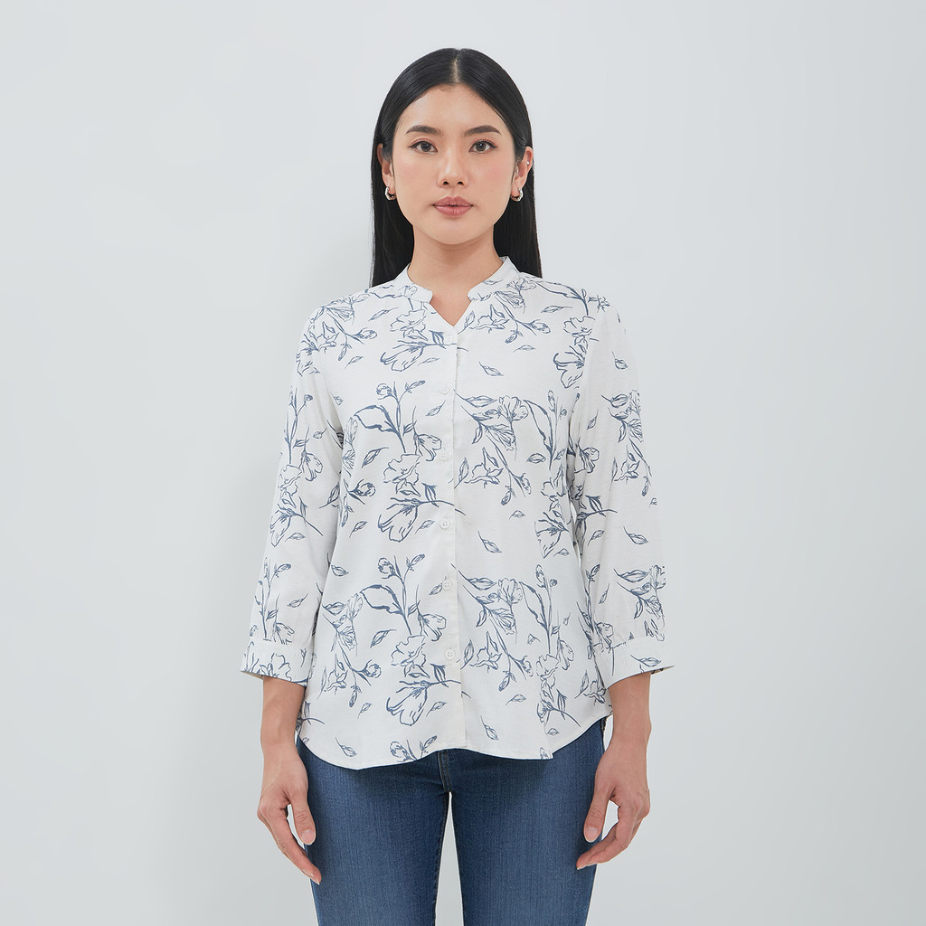 DUST Blouse 7/8 Mirtha Floral White (D.13210)