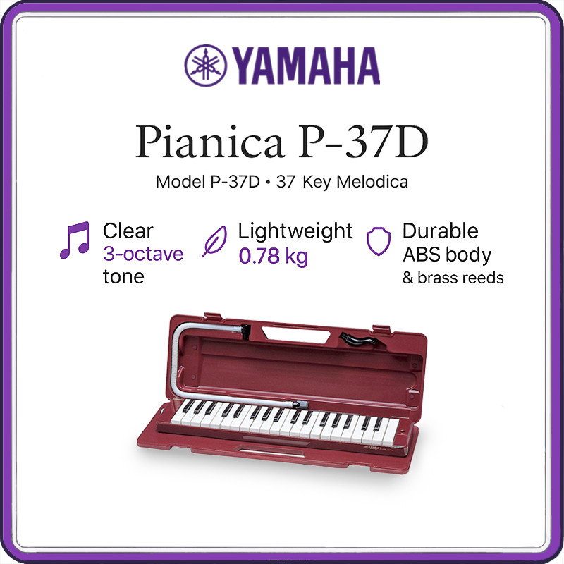 YAMAHA P-37D Pianica 37-Key Melodica, Maroon – Lightweight Portable Keyboard Harmonica with Hard Case for Classroom & Stage