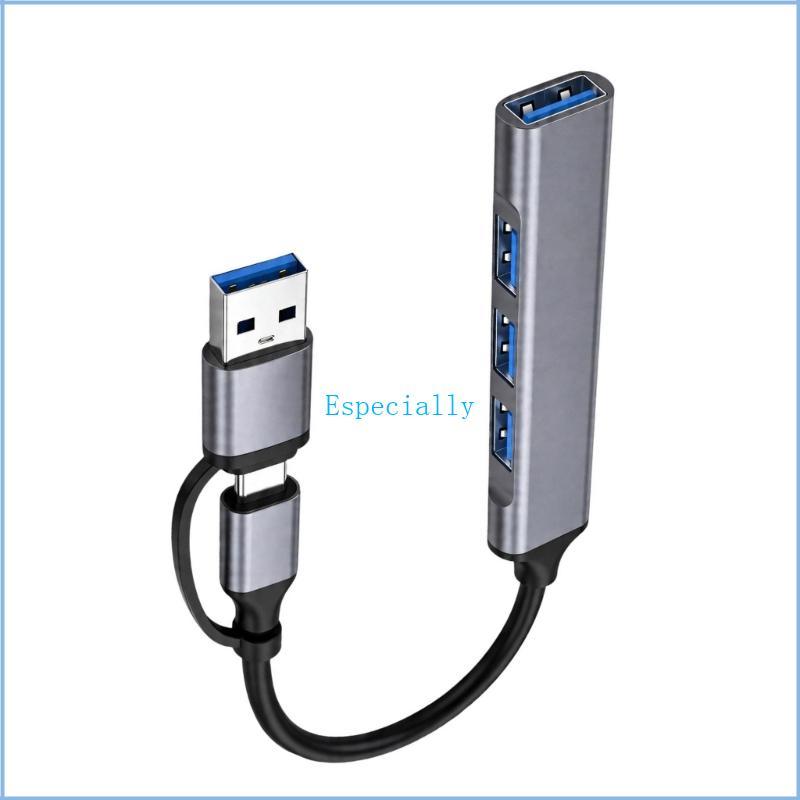 ESP เครื่องขยายโฮสต์ USB-A และ USB C พร้อมเอาต์พุตสี่อุปกรณ์ พอร์ต USB 5 Gbps หนึ่งพอร์ต USB มาตรฐาน