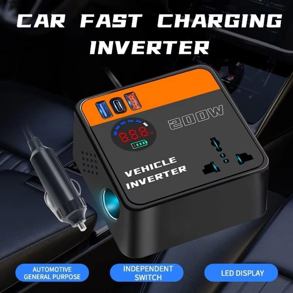 19VJKEPSHOP รถอินเวอร์เตอร์, 200W Fast Charging Power Adapter, Universal 12 V 24 V ถึง 110 V 220 V พ