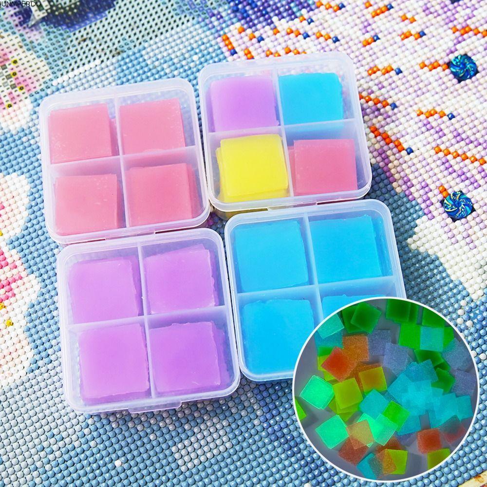 JUNMPERRD 48/32PCS Luminous Painting Clay Wax,คอนเทนเนอร์กล่องCross Diamond Paintingกาวขี้ผึ้ง,DIYเย