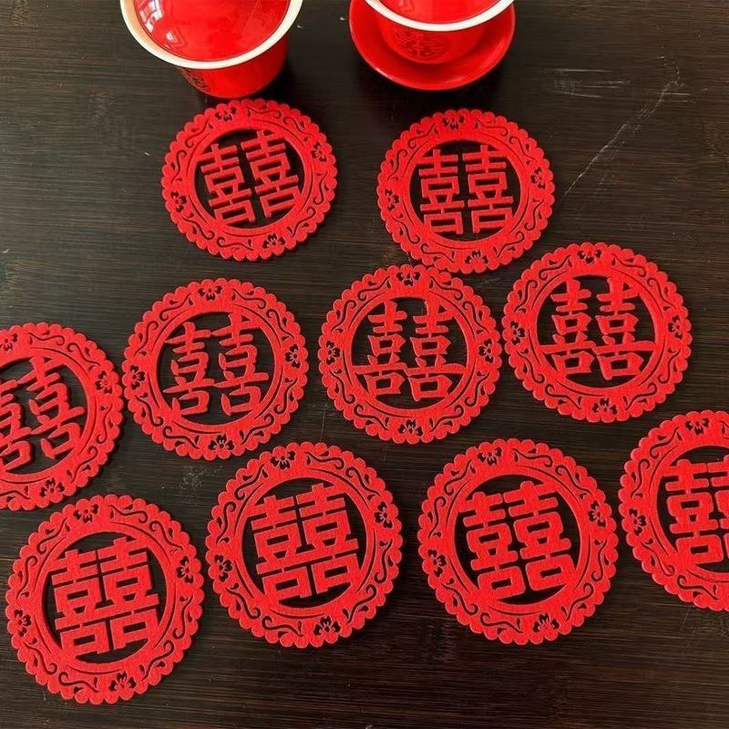 ' 订婚结婚摆盘小喜子贴结婚手抛喜字备婚囍字婚礼喜字婚房衣柜布置Wedding Small Happiness Character Wedding Room Decoration Hand Throw