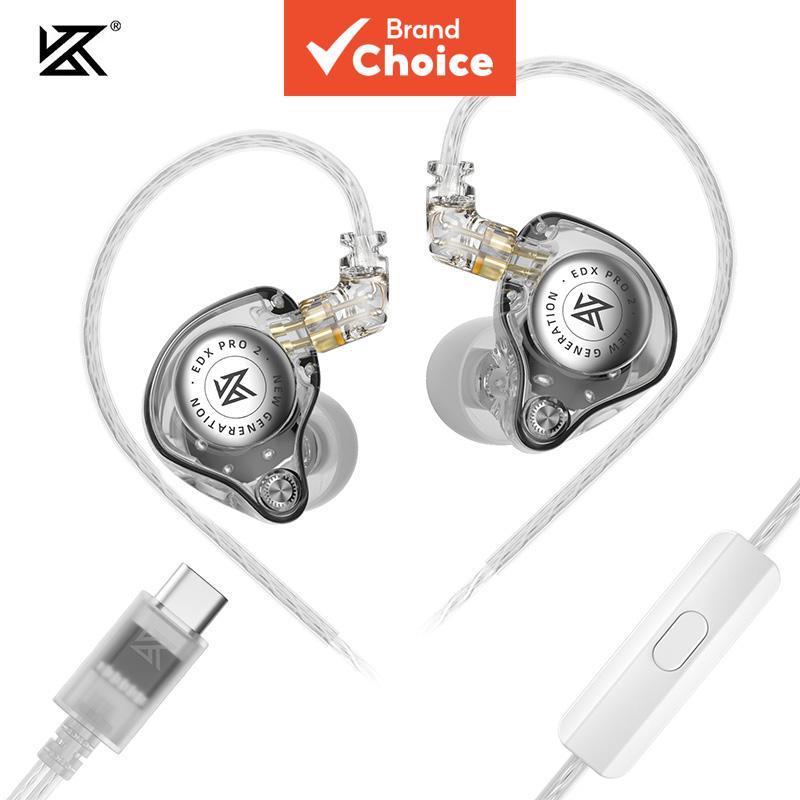 หูฟังอินเอียร์แบบไดนามิก KZ EDXPRO2 EDX PRO 2 เบสแน่น เสียงใส แจ็ค 3.5 มม. หรือ Type-C สายถอดได้ 2 P