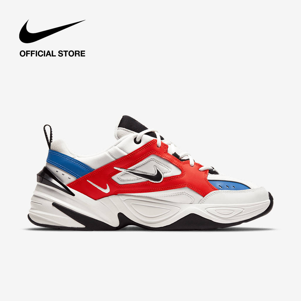 Nike M2K Tekno รองเท้าวิ่งลําลองกันกระแทกย้อนยุค สีขาว แดง น้ําเงิน