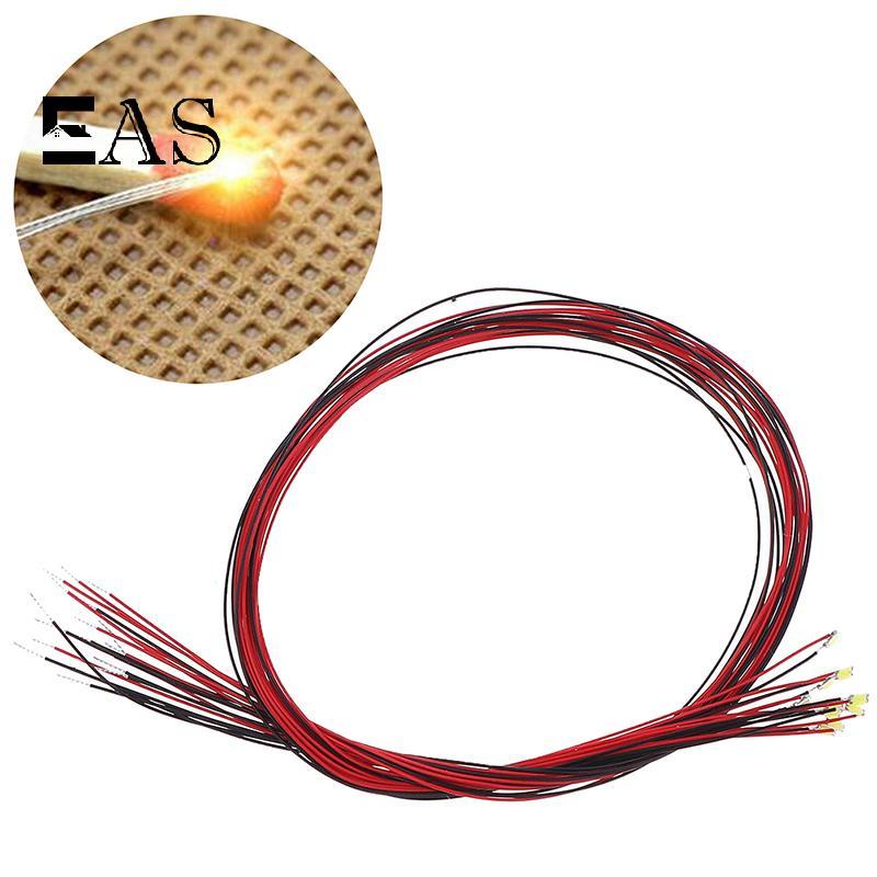 [EA] 10 ชิ้น 20 เซนติเมตร t0603wm ประสาน micro litz ตะกั่วแบบมีสาย warm white smd led 0603 TH