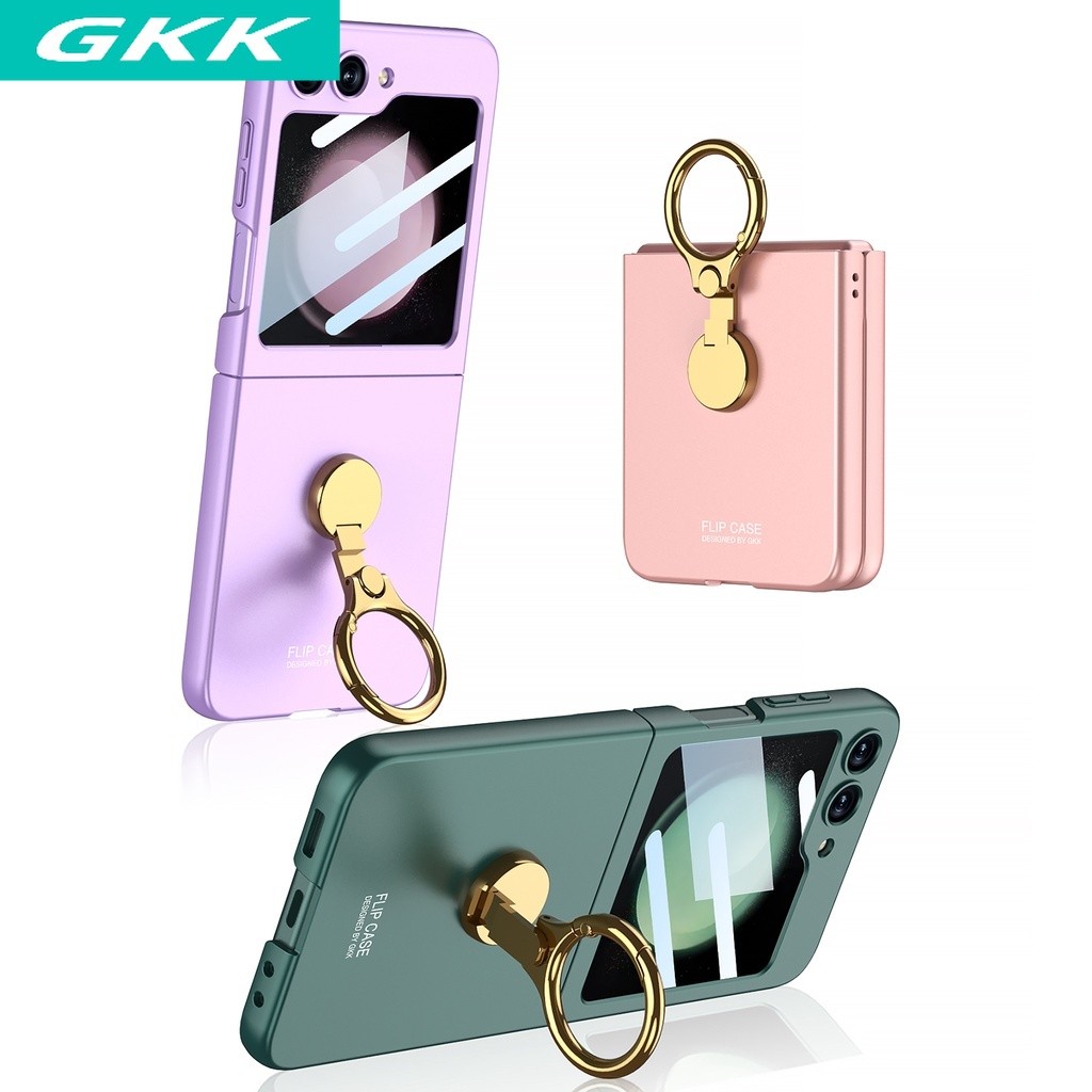 คู่ปลอกความบริสุทธิ์ธรรมดาสําหรับ Samsung Galaxy Z Flip 5 พร้อมที่ใส่แหวน Samsung Z Flip5 Flip Z 5 เ