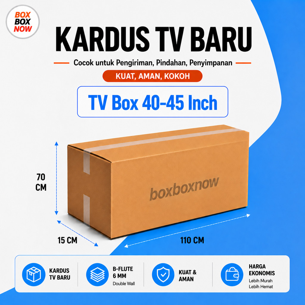 ใหม่ MOVING PACKING CARDBOARD JUMBO TV 40-46 INCH DOUBLEWALL 6 MM THICKNESS LED LCD MONITOR กล่องทีว