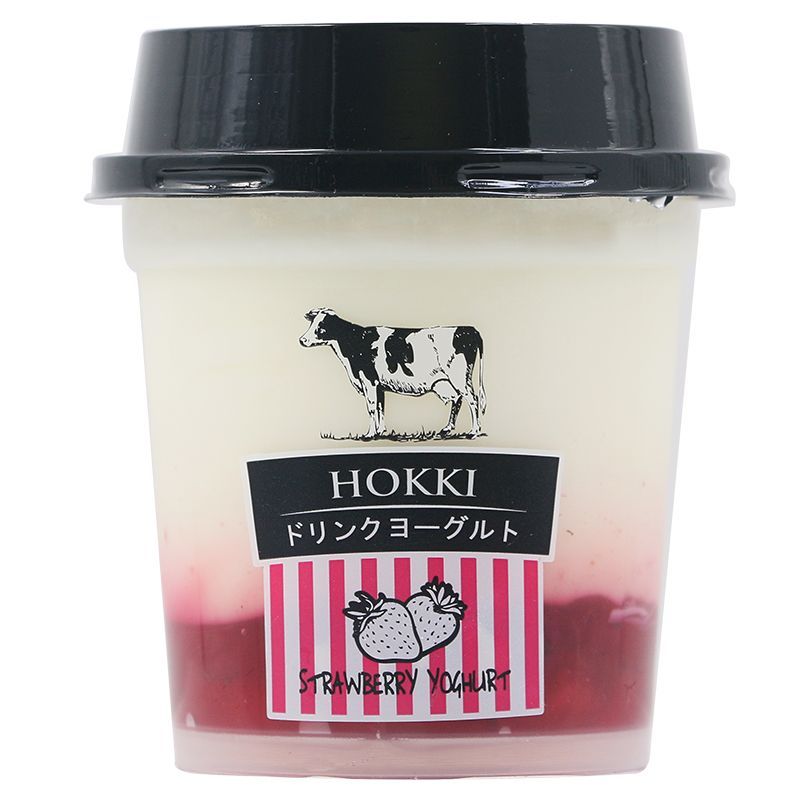 ฮอกกิโยเกิร์ตผสมสตอเบอร์รี่ 150มล. Hokki Yogurt with Strawberry 150ml.