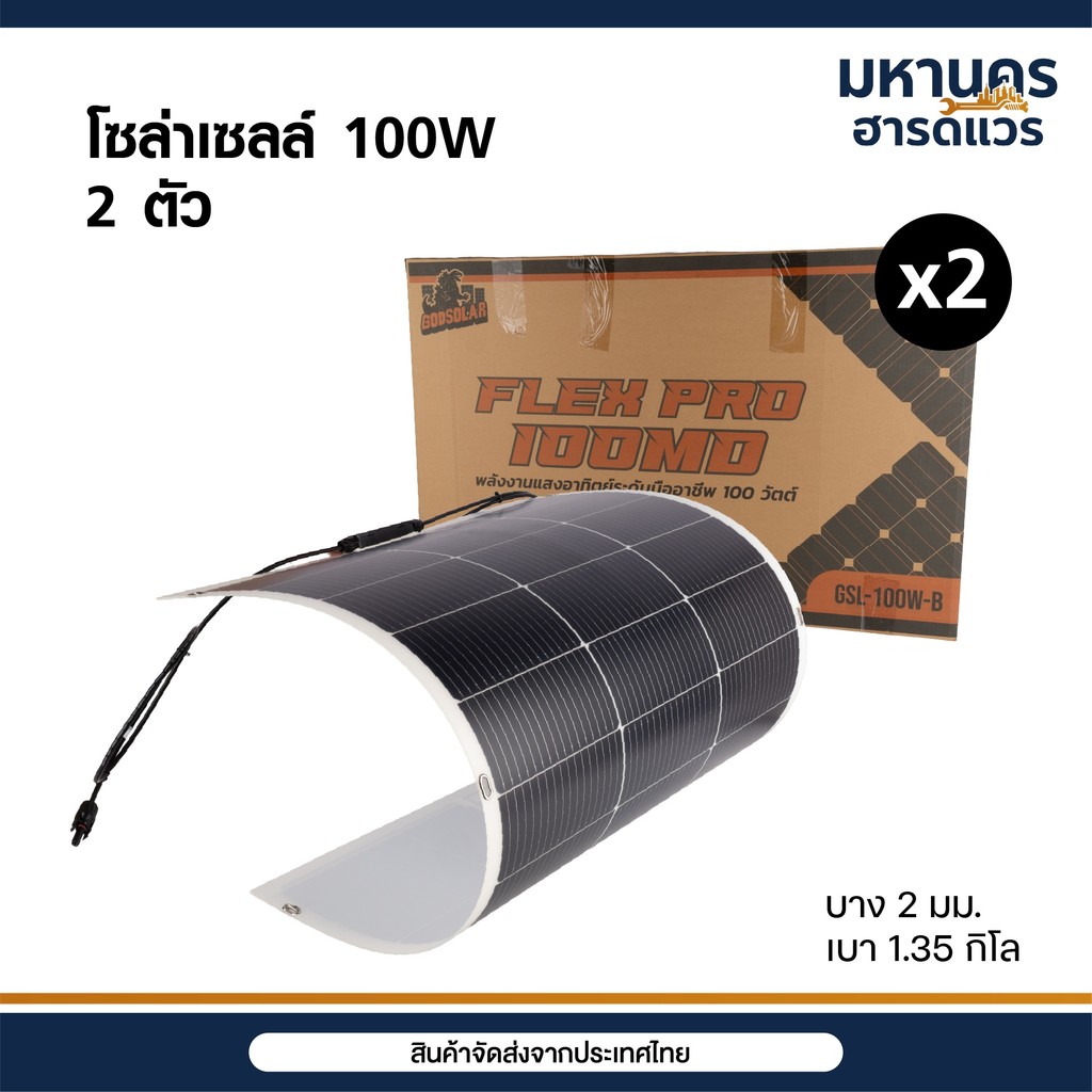 GODSORAL แผงโซล่าเซลล์ 100W-250W  แบบ 2 แผง