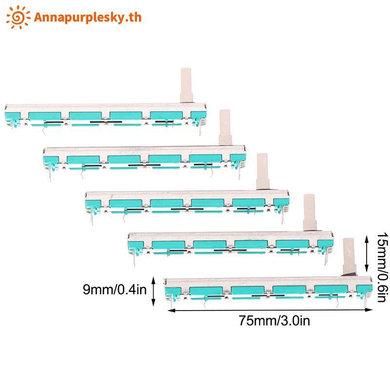 Annapursky 5 ชิ้น 75 MM Double B10K Oril B10KX2 Behringer Pot Mixer Fader TH