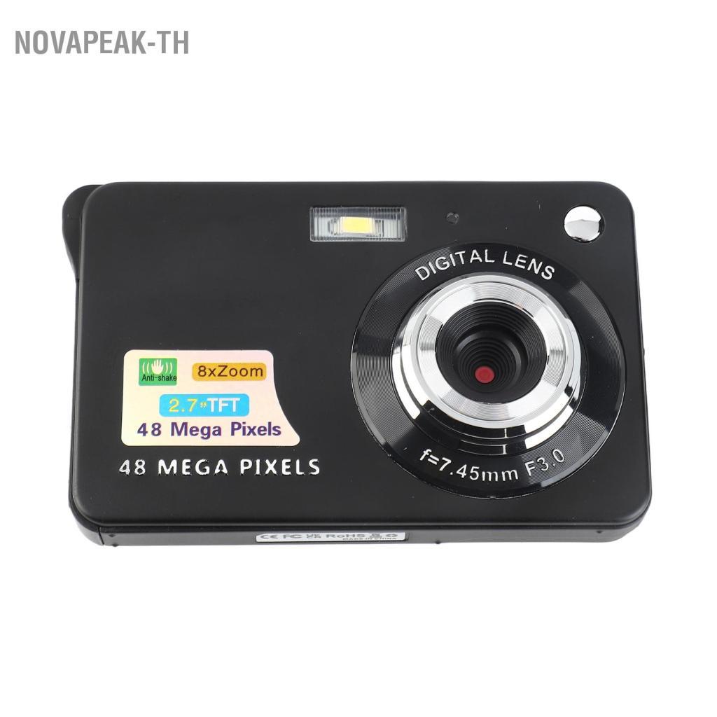 Novapeak-th แบบพกพา 1080P กล้องดิจิตอลกล้องวิดีโอ 48MP Anti Shake 8X ซูม 2.88 นิ้วหน้าจอ LCD Face De