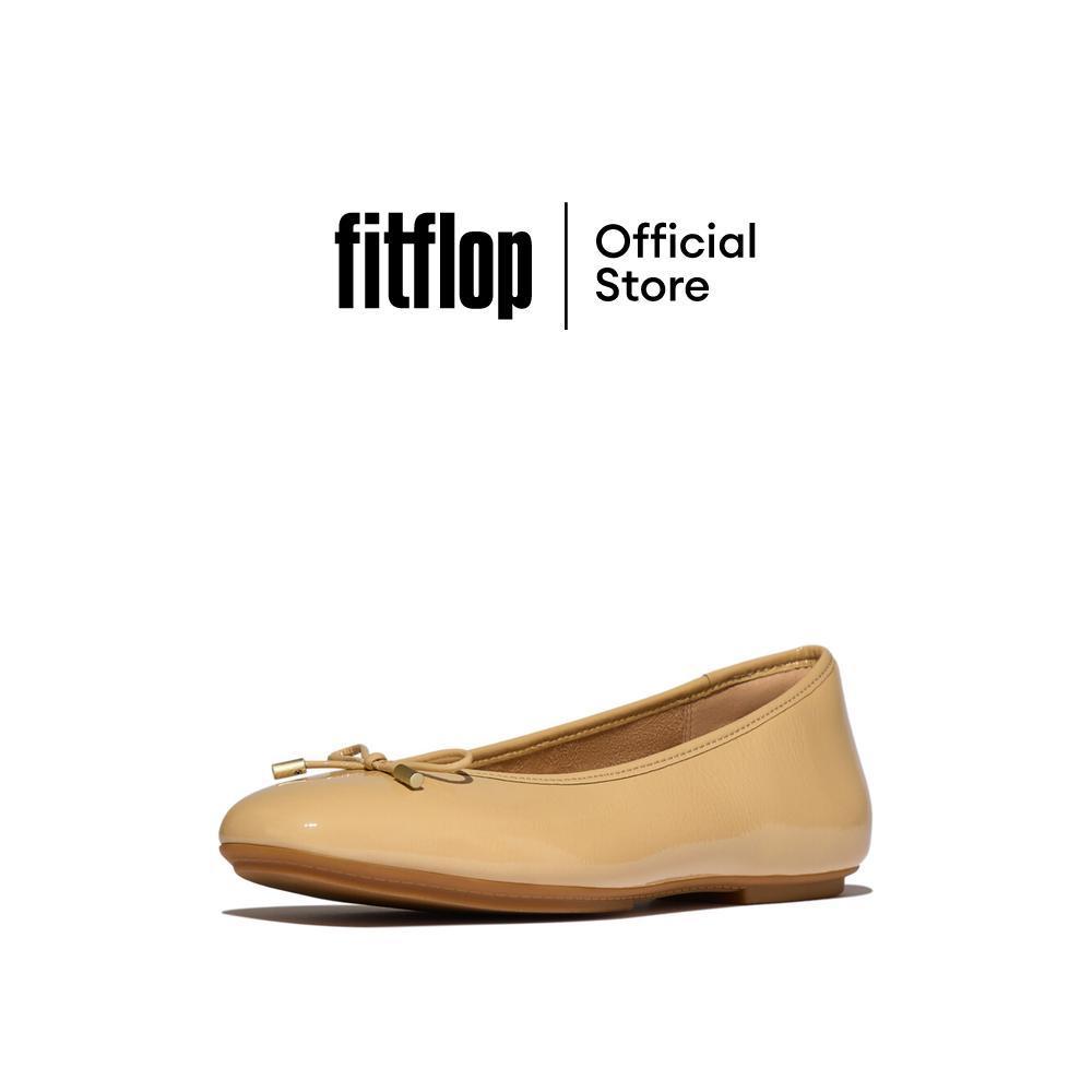 FITFLOP DELICATO BOW PATENT BALLET รองเท้าทรงบัลเล่ต์ผู้หญิง รุ่น A0K-923 สี CAPPUCCINO