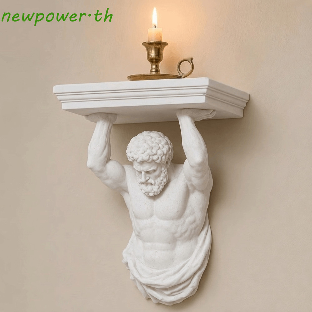 NEWPOWER Atlas ชั้นวางของติดผนัง,พลาสติก 3D พิมพ์ชั้นเก็บลอย,Creative Wall Display ชั้นวางตกแต่ง Atl