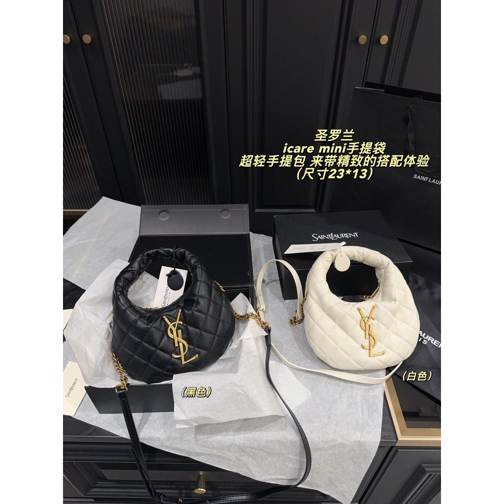 YSL icare mini Tote Bag กระเป๋าคลัทช์ Half Moon Bag กระเป๋าสะพาย Tote Bag กระเป๋าคลัทช์ Underarm Bag