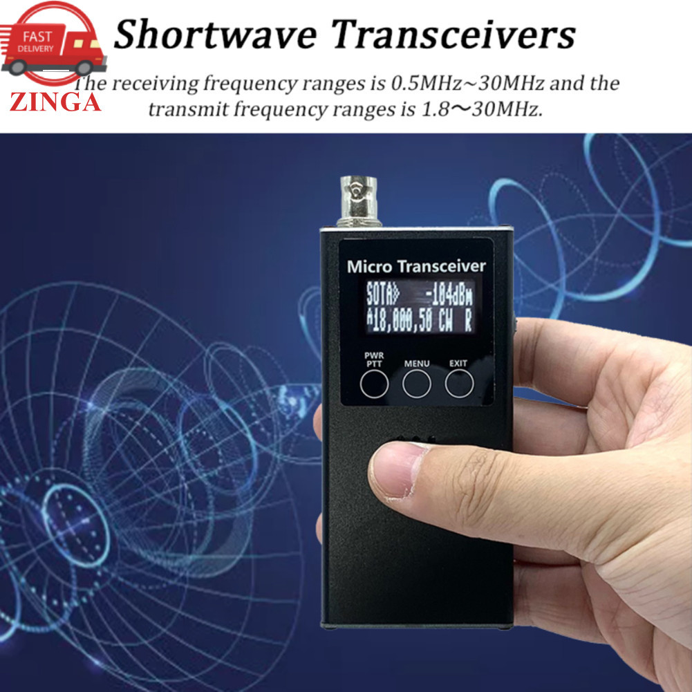 Zinga-th Zinga-th 0.5MHz ถึง 30MHz USDX มือถือแบบพกพา Transceiver CW AM SSB 4 Band MINI วิทยุสมัครเล