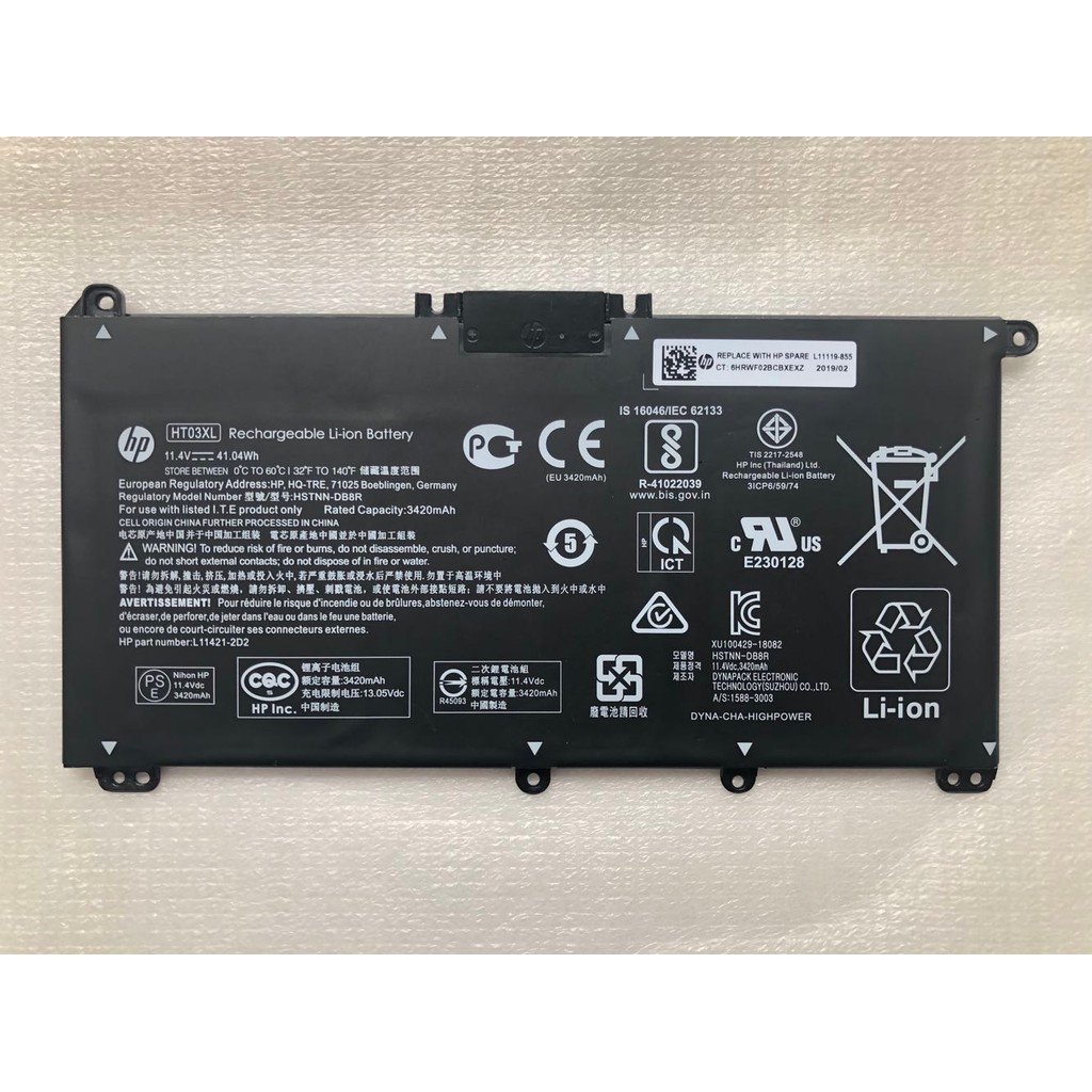 แบตเตอรี่โน๊ตบุ๊ค HP HP HT03XL TPN-I130/Q207/Q208/Q209/C135 ของแท้