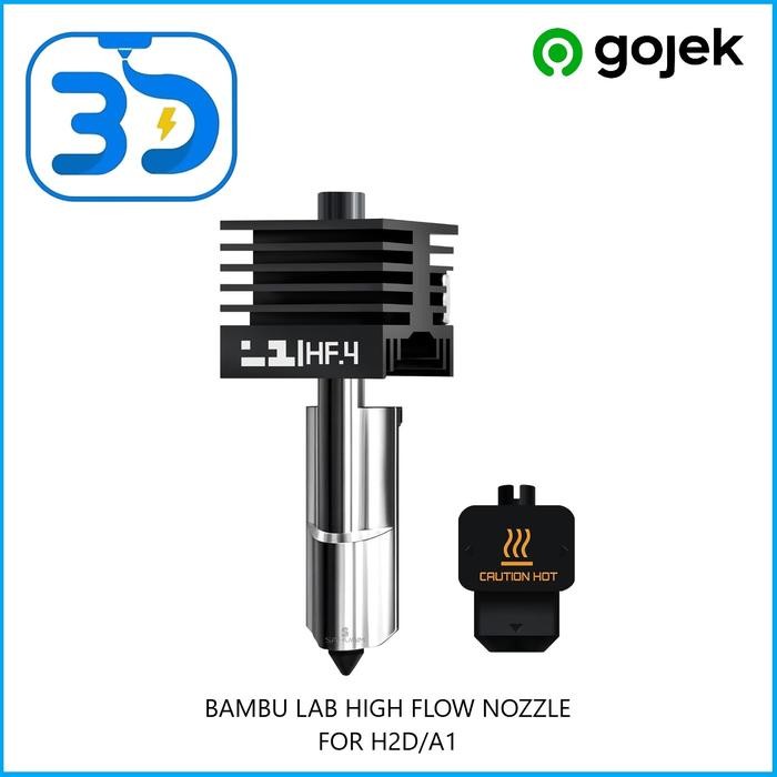หัวฉีดเหล็กแข็งไหลสูง Bamboo Lab สําหรับ A1/A1 Mini/H2D