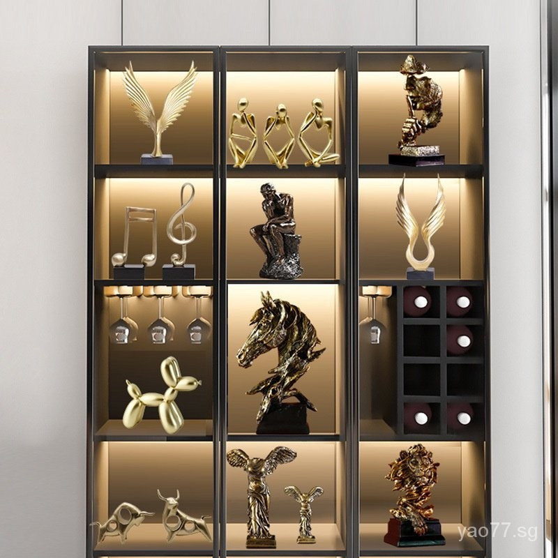 โมเดิร์นหรูหรา Art Villa ร้านอาหารตกแต่งสํานักงานตู้ไวน์ชุด HighEnd ตู้หนังสือห้องนั่งเล่นHT99 ZCNV