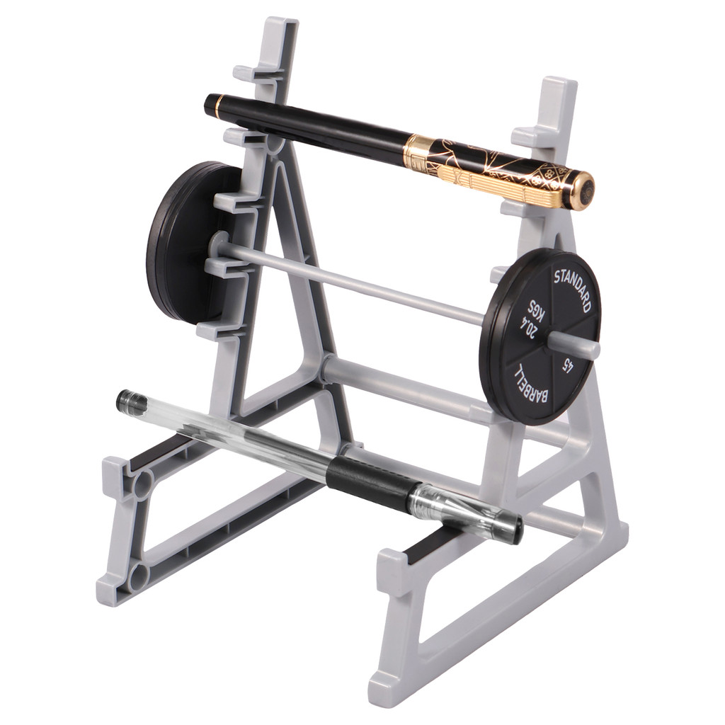 Squat Rack ที่ใส่ปากกา Mini Squat Rack โต๊ะปากกา Organiser พร้อม Barbells ตลก Barbell Rack เครื่องปร