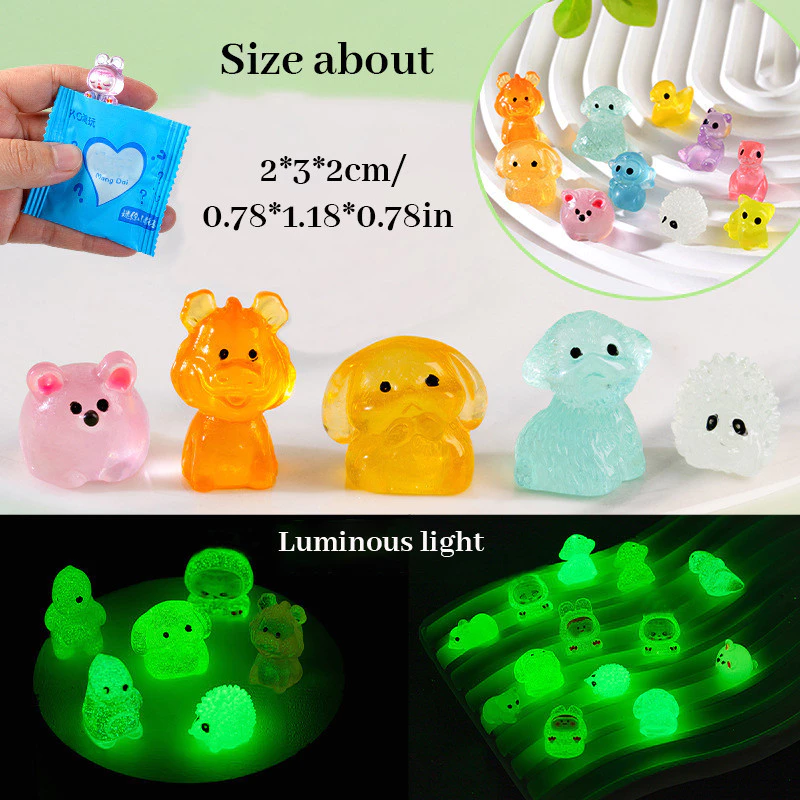 GeeToy 20 ชิ้น แบบสุ่ม สัตว์น่ารักเซอร์ไพรส์! ของเล่นถุงปริศนา ตัวเล็กเรืองแสงได้ น่ารักสะสมได้ thumbnail 5